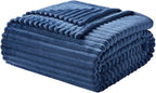 Nestl Blue Throw Blanket for Couch - Cozy Warm Fuzzy Blankets for Women, Plush Small Fleece Throws for Girls - Navy Blue, 50 x 60 Inches