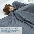 Weighted Idea Weighted Blanket for Adults (Dark Grey,60"x80",15lbs) Queen Size Cooling Breathable Heavy Blanket with Premium Glass Beads All-Season Soft Thick Blanket