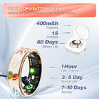 Smart Ring Health Tracker for Women Men, Sleep Tracker with Heart Rate,SpO₂,Blood Pressure, Fitness Ring for Activity Monitoring, No Subscription, Step Tracker Ring for ios&Android (Enamel color, #6)