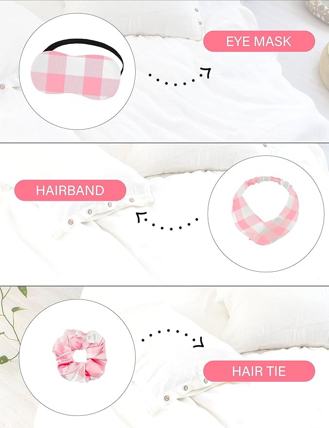 EPLAZA Silk Pajamas for Women Satin Pajamas Set 5 Pcs Long Sleeve Print Pattern Button Down Pjs Sleepwear Loungewear Set