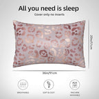 1 Pack Satin Pillowcase for Hair and Skin Abstract Rose Gold Leopard Imitation Silk Pillowcase with Hidden Zipper Soft Breathable Smooth Cooling Pillow Cover King Size for Bedroom Sofa 20”x36”