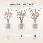 Airkeep Reed Diffuser Set,3.38 fl oz (100 ml) - Clean Cotton Oil Diffusers with 8 Reed Sticks, Home Fragrance Reed Diffuser for Bathroom Shelf Decor