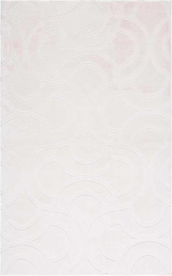 SAFAVIEH Washable Rug Faux Rabbit Fur Shag Collection - 8' x 10', Ivory, Slip Resistant & Easy Cleaning, Ideal for Living Room, Bedroom, Dining Space (FRF872A)
