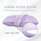 Elegant Comfort 2-Pack Cooling Viscose Satin Pillowcase Set with Hidden Zipper Closure, Silky Smooth for Best Hair and Skin Care-Beautiful Gift Box-2-Piece Satin Pillowcase Set, Standard/Queen, Lilac