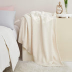 CYMULA Kids Blanket for Boys Girls 30x40 inches, Soft Cozy Fuzzy Swaddle Throw Blanket for Crib Stroller, White