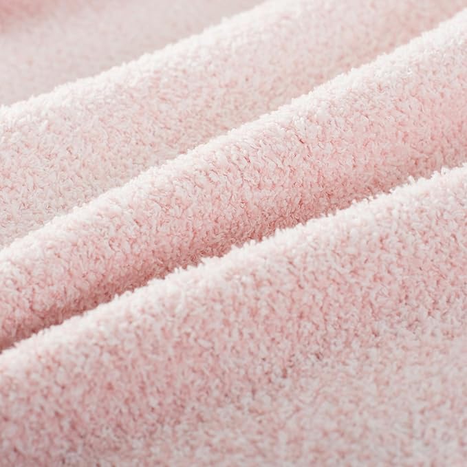 Carriediosa Heather Throw Blanket 60" X 80" Twin, 400GSM Ultra Soft Microfiber Fuzzy Fluffy Reversible Knitted Blankets Cozy Plush Lightweight and Warm Fall Throws for Couch, Bed, Sofa, Dusty Pink