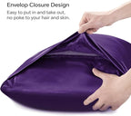 BEDELITE Satin Body Pillow Cover, Super Soft and Cooling Body Pillow Pillowcase for Hair and Skin, Breathable Silky Full Long Pillowcase Cover(20"x54", Plum Purple)