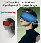 Sleep Mask with Headphones Bluetooth 5.4, TOPOINT Blackout Eye Mask for Sleeping Headphones Earphones with Soft Bamboo Cotton Cooling Breathable, Speaker for Side Sleepers Women Men Travel, Black
