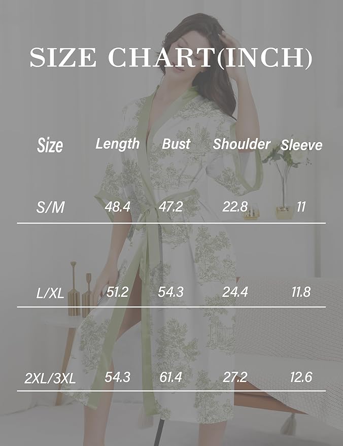 EPLAZA Silk Robes for Women Satin Robe Long Sexy Print Flower Kimono Loungewear Wedding Bridal Party