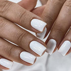 Modelones Pure White Press on Nails for Women, Short Square Fake Nails, Reusable Nail Kit with Nail Glue Adhesive Tabs Mini Nail File, Spring Nails Press Ons 32Pcs16 Sizes, Women Girl Gift