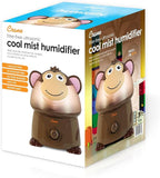 Crane Adorables Ultrasonic Humidifiers for Bedroom and Baby Nursery, 1 Gallon Cool Mist Air Humidifier for Large Room or Kid's Room, Humidifier Filters Optional, Monkey
