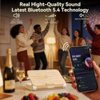 Vivilumens Alarm Clocks Wireless Charger Bluetooth Speaker Loud Sunrise Bedside Lamp for Heavy Sleepers Adults with Book Shape Wake Up Light for Bedroom Home Decor （Wooden Grain）