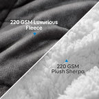 Cottonblue Sherpa Fleece Weighted Blanket 12lbs, Flannel Cozy Plush Bed Throw, Fuzzy Sherpa Flannel Bedding Blankets Throw, Minky Soft Blankets for Sofa Bed, 48 x 72 inches, White Grey