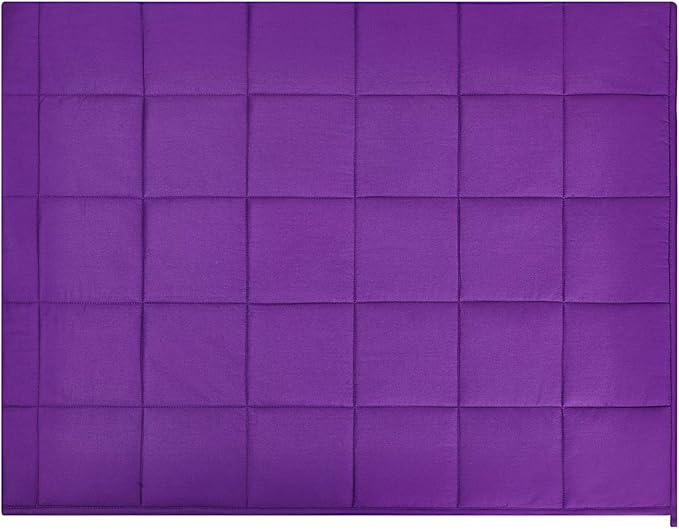 TONGDADA Kids Weighted Blanket | 40''x60'',10lbs | for Child Between 80-125 lbs | Premium Cotton Material with Glass Beads | Violet