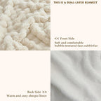 60x80 Inches Ultra-Soft Fuzzy Faux Fur Plush Twin Size Blanket - Thick, Warm Sherpa for Couch, Sofa, Bedroom, Camping - Decorative Blanket for Cozy Warmth, Bubble Khaki