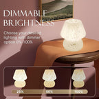 Dawnwake Mushroom Lamp Table Lamp for Bedroom,Small Desk Bedside Lamps for Living Room,Mushroom Decor Cute Mini Modern Mid Century Lamps for Night Stands (White)