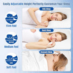 CushyOasis Shredded Memory Foam Pillow for Sleeping, Cooling Bed Pillows Set of 2, Adjustable Pillows for Side, Back, Stomach Sleepers with Washable Pillowcase (Standard Size, Grey)