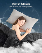 Cottonblue Weighted Blanket 15lbs 80x87 Inches for Queen King Size Bed, Ultra Soft Sherpa Fleece Weighted Throw Blankets for Relax and Sleep, Cozy Breathable Winter Heavy Bed Blanket, Black