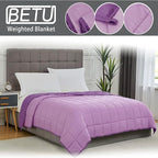 Purple Weighted Blanket for Adults 15lbs, 48"x72" Twin Size, Cooling Heavy Blanket for 120-160lbs with Premium Glass Beads, Soft Thick Big Blankets for All-Season Sleeping Comfort Breathable