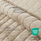 BEDELITE Velvet Quilt Set King Size - Luxury Velvet Comforter Bedding Set 3 Pieces, Lightweight Soft Cozy Taupe Oversized Bedspread Coverlet for All Seasons with 2 Pillow Shams