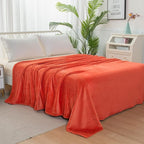 Elegant Comfort Luxury Velvety Feel Blanket, All-Season Lightweight Blanket, Ultra Plush, Soft, Cozy-Fuzzy Flannel Fleece for Couch, Sofa, Bed, Travel, Solid Design, King/California King, Coral