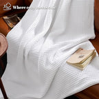 PHF Ultra Soft Waffle Weave Blanket Twin Size 66"x 90"- Washed Lightweight Breathable Cozy Woven Blanket for Bed - Aesthetic Decor for Couch Bedding Sofa Home Car - White