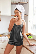 EKOUAER Silky Pajama Set for Women V-Neck Satin Camisole Lingerie Sets Party Loungewear Sleepwear