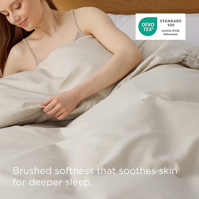 Bedsure Duvet Cover Full Size - Only Includes 1 Duvet Cover (80"x90"), Hotel Luxury Soft Double Brushed All Season Bedding for Kids & Adults, Zipper Closure, Linen (No Comforter, No Pillow Shams)