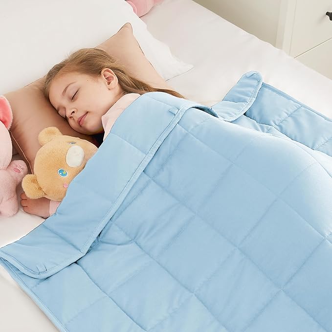 HOSUKKO Weighted Blanket - 3 lbs Lightblue Heavy Blanket - Breathable Blanket(36 * 48 inches, 3 lbs)