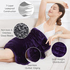Alomidds Weighted Lap Blanket 7lbs, Cozy Breathable Flannel Weighted Lap Pad for Adults, Small Weighted Blanket for Travel, Sleeping, Couch, Purple, 29" x 24"