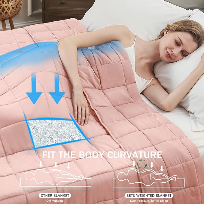 Pink Weighted Blanket for Adults 25lbs, 88"x104", Cal King Cooling Heavy Throw Blanket for 220-280lbs, Microfiber Soft Thick Big Blankets Weighted Comforter Gift for Sleeping