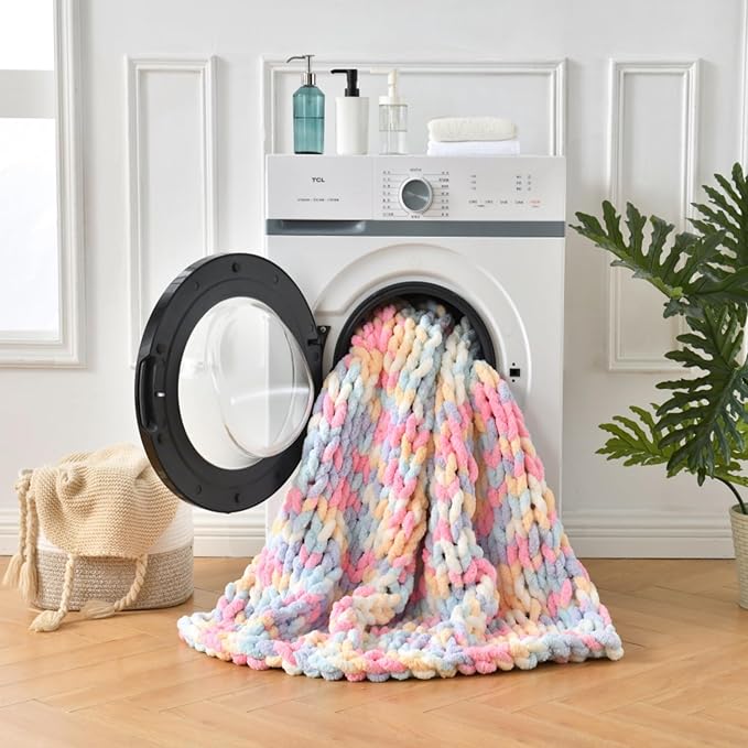 Ultra Soft Chunky Knit Throw Blanket 50x60 Hand Knitted Warm Chenille Throw Blanket, Home Decor Soft Thick Yarn Cable Knit Blanket Breathable Fleece Banket Christmas for Couch Bed Sofa Best GIF