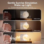 Sunrise Alarm Clocks for Heavy Sleepers,Night Lamp Clocks for Bedrooms with Moon Light,10 Light Effects,30/60/90 Timer,10 Sleep Nature Sounds,15 Ringtones,12 Volume Control with Snooze Function