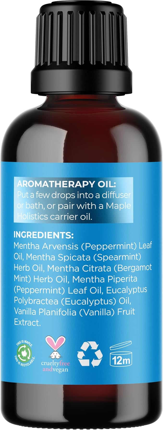 Mint Essential Oil Blend for Diffuser - Refreshing Mint Oil Diffuser Essential Oils with Cooling Peppermint Spearmint Bergamot and Eucalyptus Oils - Pure Aromatherapy Oils for Diffuser