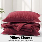 IR Imperial Rooms Twin Quilt Bedding Set Size (68” x 86”) + 1 Pillow Shams (20” x 26” + 2”) - 2 Pcs All Season Lightweight Reversible Microfiber Coverlet Embossed Quilt Bedspread (Burgundy)