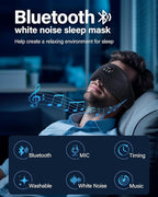 Bluetooth Sleep Headphones for Side Sleepers with Timming Setting, 100% Blackout 3D Contoured Eye Mask for Sleeping & Music Auto Shut Off, Breathable No Pressure for Side Sleeper Travel