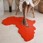 Lith African Map Faux Rabbit Fur Area Rug & Throw - Client Call It Impactful Gift- Soft Plush Luxurious Chair Couch Sofa Bed Cover or Nursery Floor - 3x3 ft (Orange)