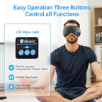 Sleep Headphones - Sleep Mask with Bluetooth Headphones (Grey), Washable Bluetooth Sleep Mask, Built-in Speaker and Microphone, Side Sleeping, Meditation & Travel