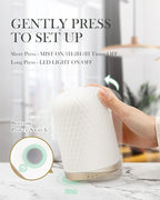Onaboviva Essential Oil Diffuser - 2.4MHz Ultrasonic Ceramic Diffuser for Home, 110ml, 1/2/3H Mist Timer, Silent (≤25dB), Waterless Auto-Off, Aromatherapy Diffuser with USB Cable
