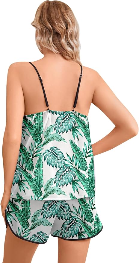 Girls & Women Silk Pajamas Set Satin Camisole Sleepwear 2 Piece Pjs, 3 Years - Women XXL