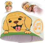 Toddler Headband Headphones Wireless, Kids Bluetooth Earphones for iPad, Safe Volume - Wired School Headphones with 3.5 MM Jack, Sleep Mask for Kids, Travel Accessories Gift for Boys & Girls (Dog)