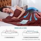 L'AGRATY Weighted Blanket - 48"x72" 20lbs Cooling Breathable Heavy Blanket Microfiber Material with Glass Beads for Adult All-Season Summer Fall Winter Soft Thick Comfort