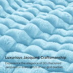 BEDELITE Light Blue Throw Blanket Twin Size for Bed- Super Soft and Warm 3D Checkered Fluffy Fuzzy Fleece Blanket, Luxurious Plush Cozy Blanket for Room Decor Fall and Winter, 60x80 inches