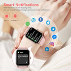 Smart Watch for Men Women, 1.85" HD Fitness Tracker with Bluetooth Calls, 5 ATM Waterproof, 130+ Sport Modes, 24/7 Heart Rate/Sleep Monitor, Pedometer, Calories, Smartwatch for Android iOS (Pink)