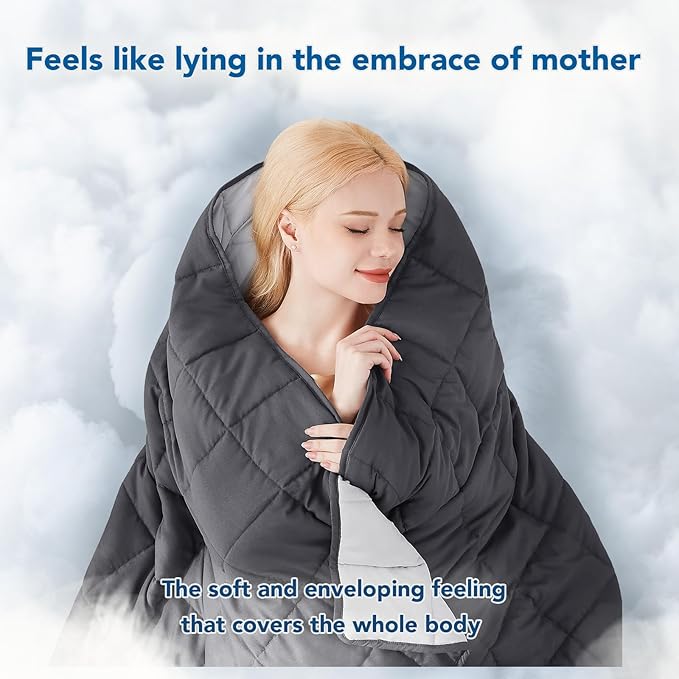 Topcee Weighted Blanket for Adults (20 lbs, 60" x 80") Queen Size Soft Cooling Heavy Blanket Sleeping, Apply to 190-210 lbs Body, Thick Breathable Blanket with Glass Bead, Easy Care