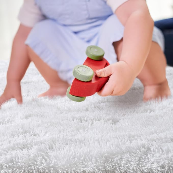 junovo 8x10 White Washable Area Rug for Girls Bedroom Living Room, Soft Non-Slip Fluffy Rugs, Shag Plush Memory Foam Carpet for Kids Room Baby Nursery Home Decor