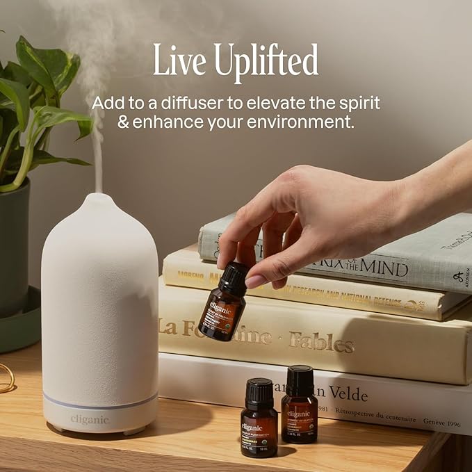Cliganic Organic Cedarwood Essential Oil - 100% Pure Natural Undiluted, for Aromatherapy Diffuser | Non-GMO Verified