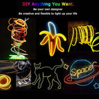 JIGUOOR EL Wire Battery Pack 9.8ft / 3m Bright Neon Light Strip 360° Illumination Neon Tube Rope Lights for DIY, Festival, Party Decoration, Pub, Halloween, Chrismas (9.8ft / 3m, Yellow)
