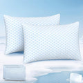 Favocama Cooling Pillow for Sleeping, Shredded Memory Foam Pillows Standard Size Set of 2, Double Sided Cooling Bed Pillows for Hot Sleepers, Side Back and Stomach Sleepers with 4 Covers