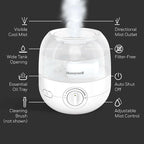 Honeywell Mini Cool Mist humidifier, Easy to Fill and Clean, humidifier for small Bedroom, Kids Rooms, or office. Ultra Quiet Operation and Auto Shut-Off - White, HUL525W